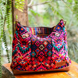SMALL PENELOPE BAG - OOAK HUIPIL - CAFE - NO. 200380