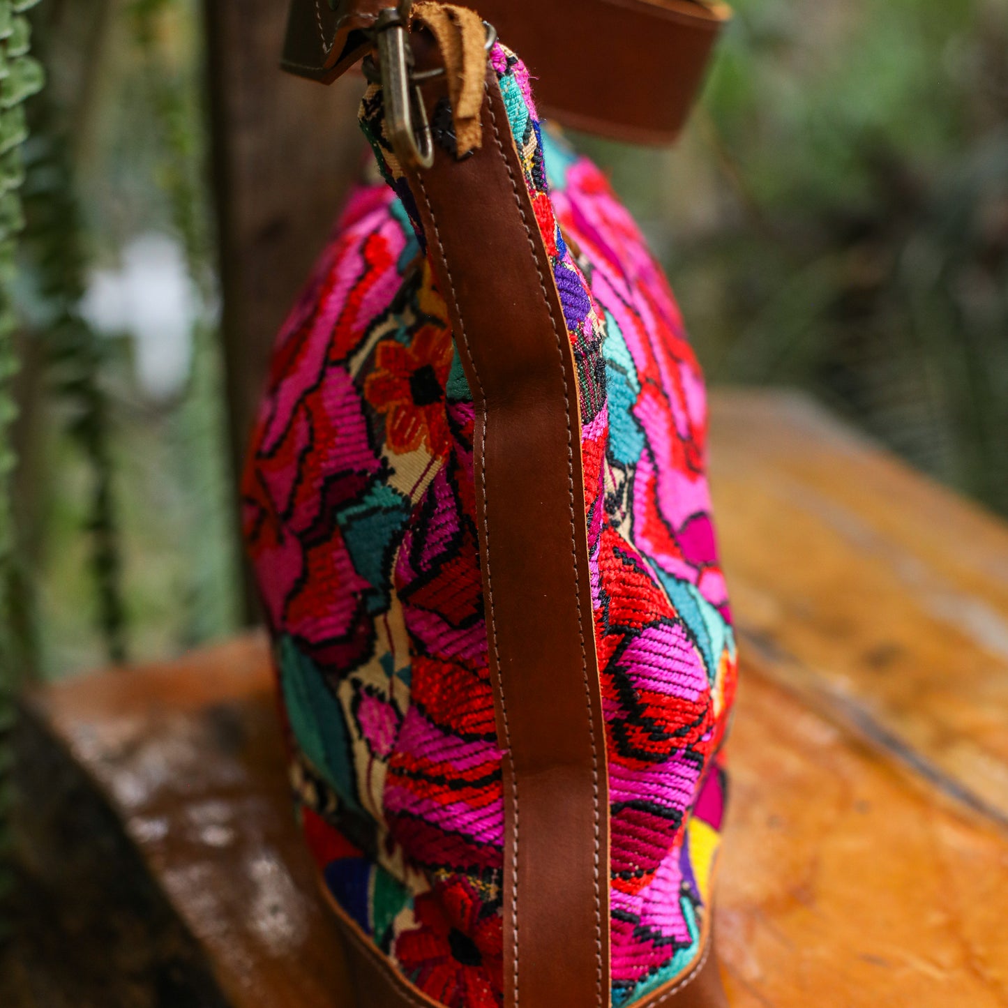 SMALL PENELOPE BAG - OOAK HUIPIL - CAFE - NO. 200379 **SHIP WINDOW**