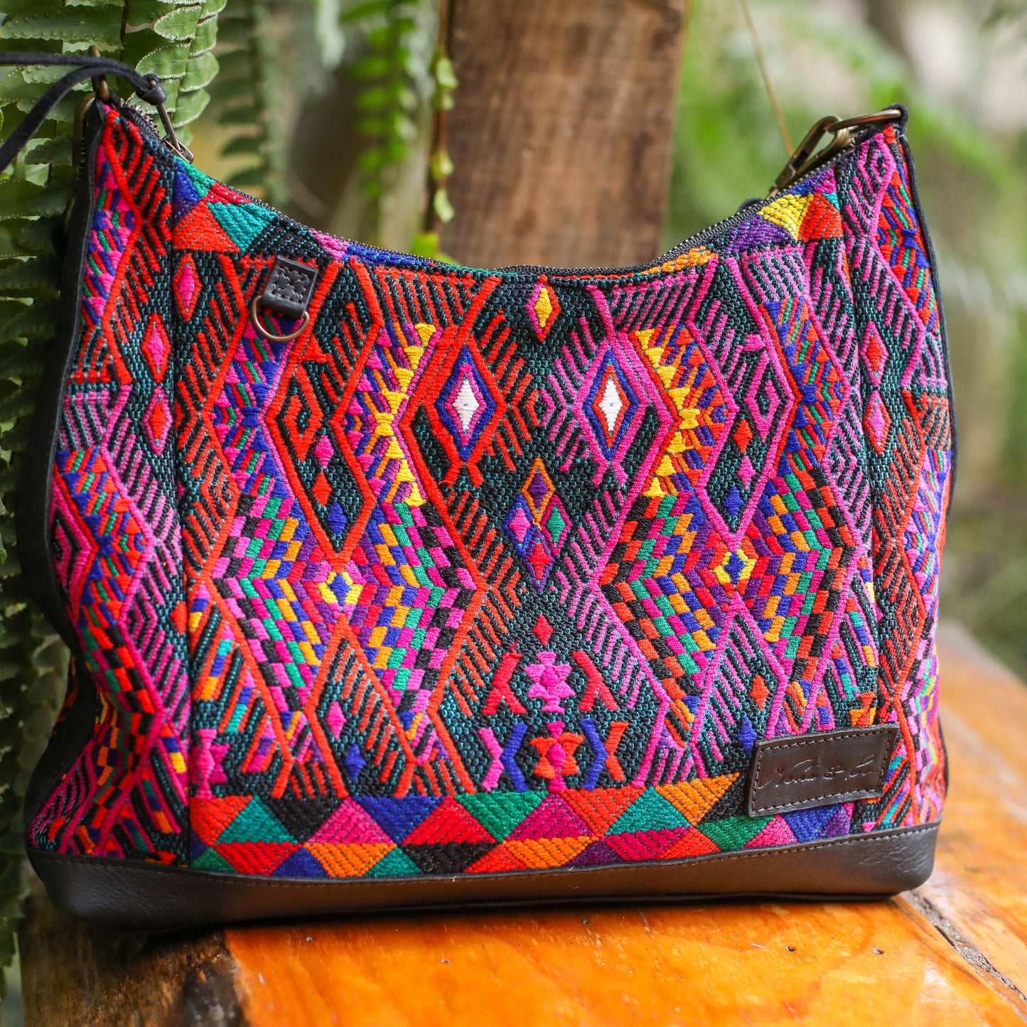 SMALL PENELOPE BAG - OOAK HUIPIL - BLACK - NO. 200390 **SHIP WINDOW**