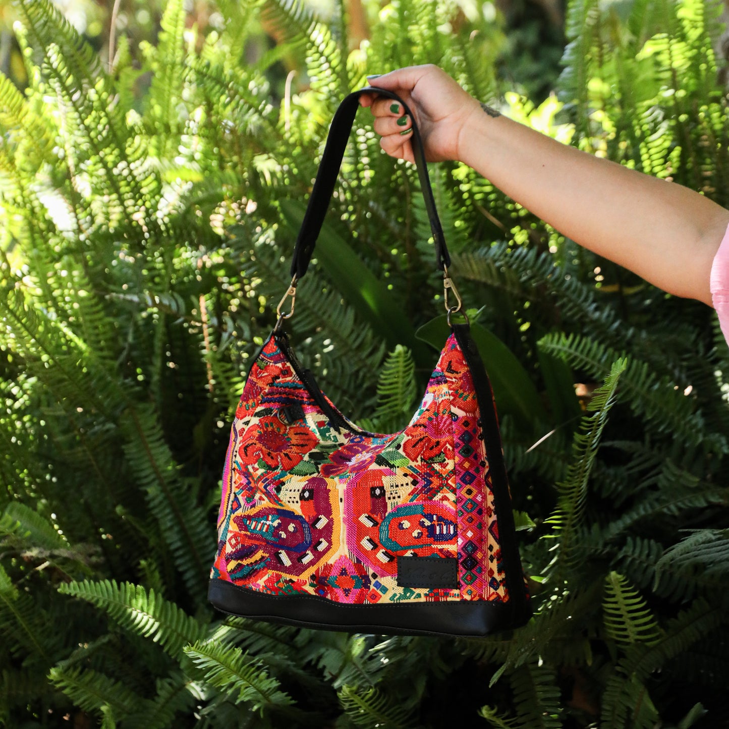 SMALL PENELOPE BAG - OOAK HUIPIL - BLACK - NO. 200762