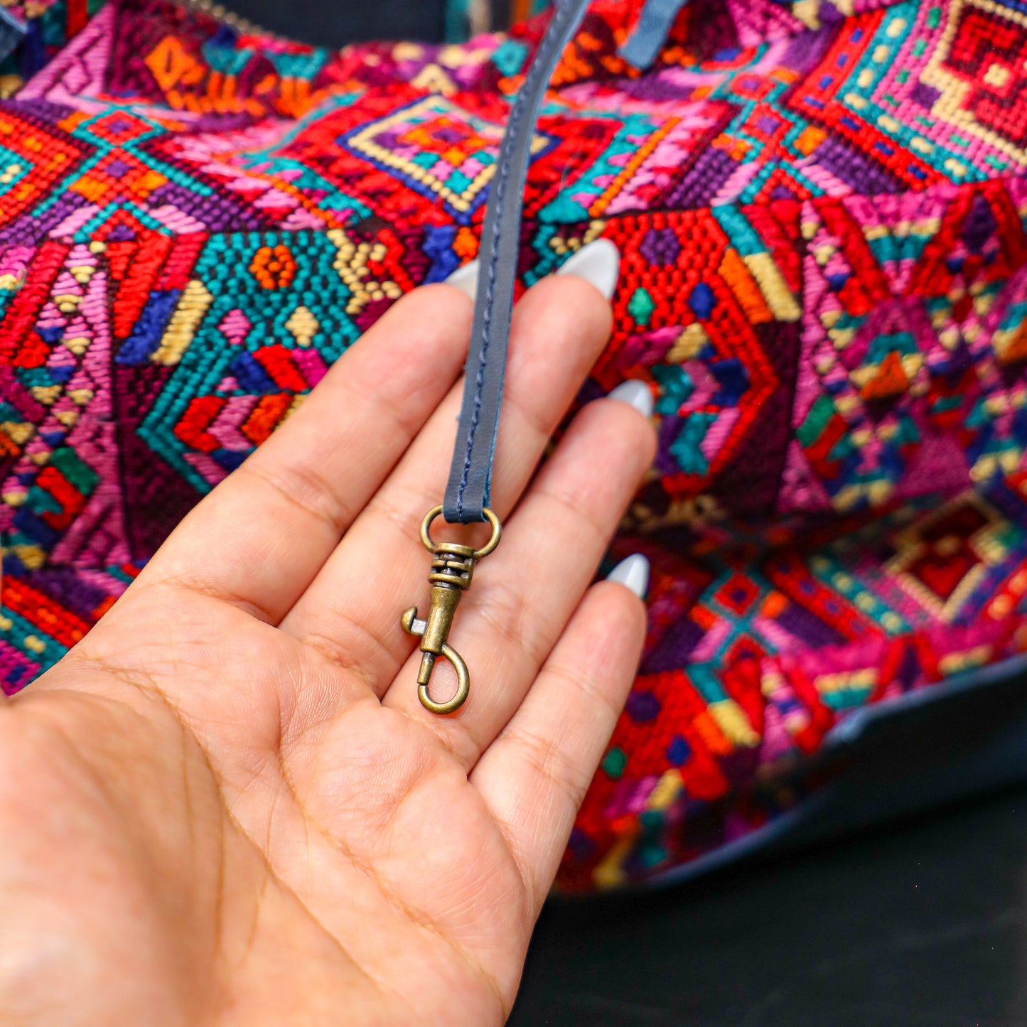 SMALL PENELOPE BAG - OOAK HUIPIL - NAVY - NO. 201517