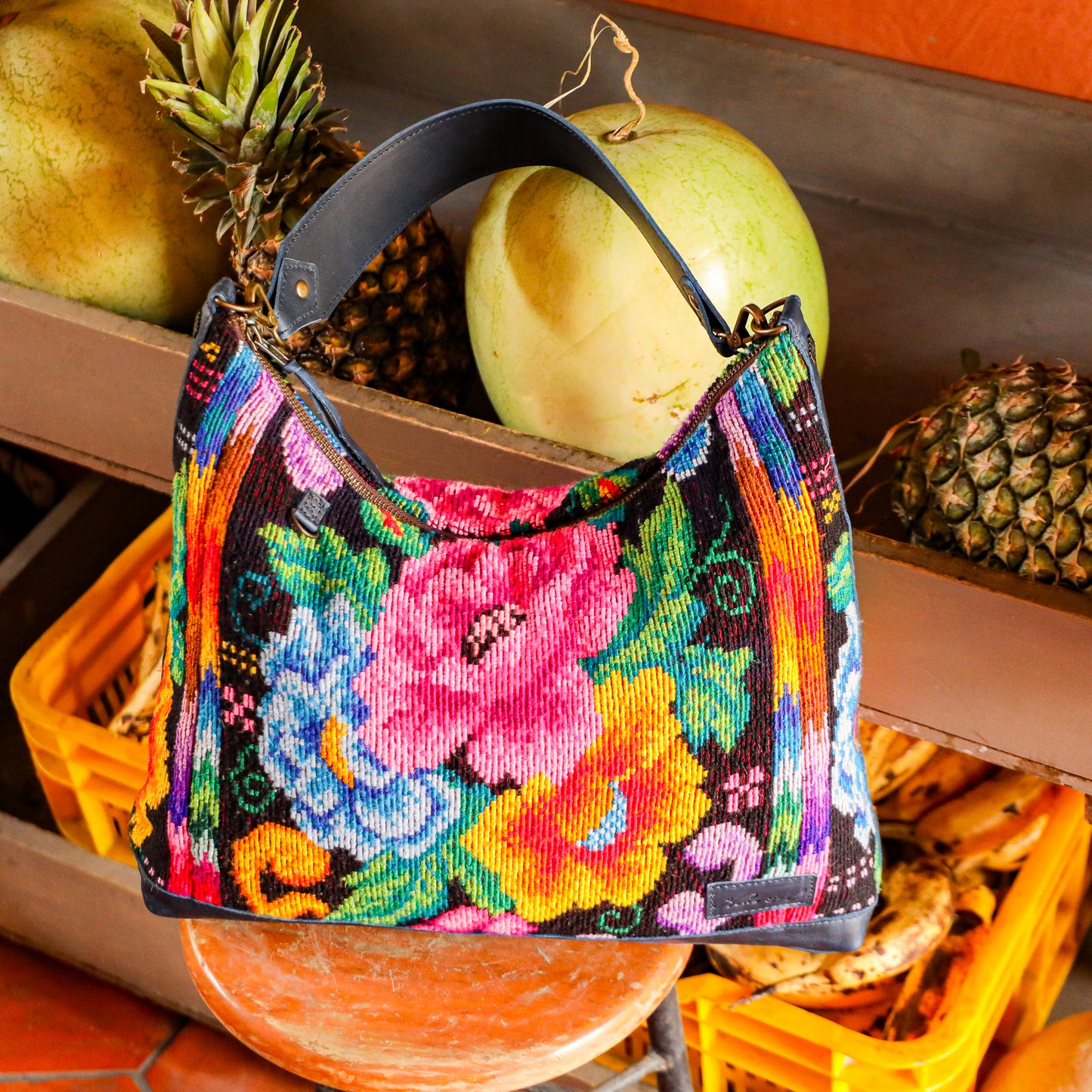 PENELOPE BAG - OOAK HUIPIL - NAVY - NO. 201503