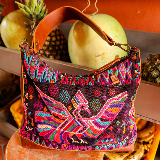 SMALL PENELOPE BAG - OOAK HUIPIL - CAFE - NO. 201463