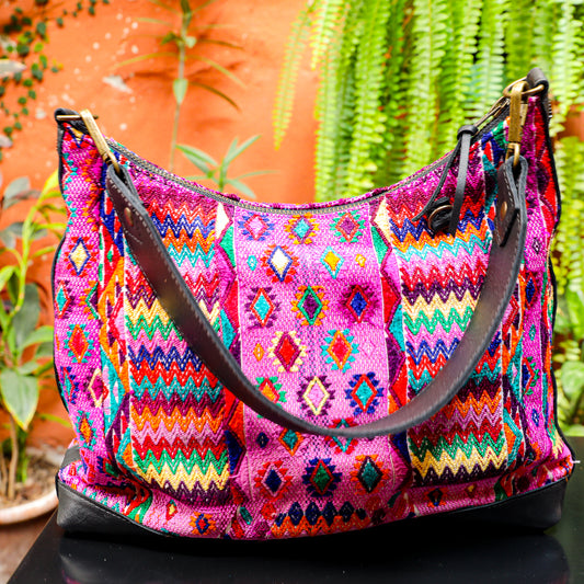 SMALL PENELOPE BAG - OOAK HUIPIL - BLACK - NO. 201475