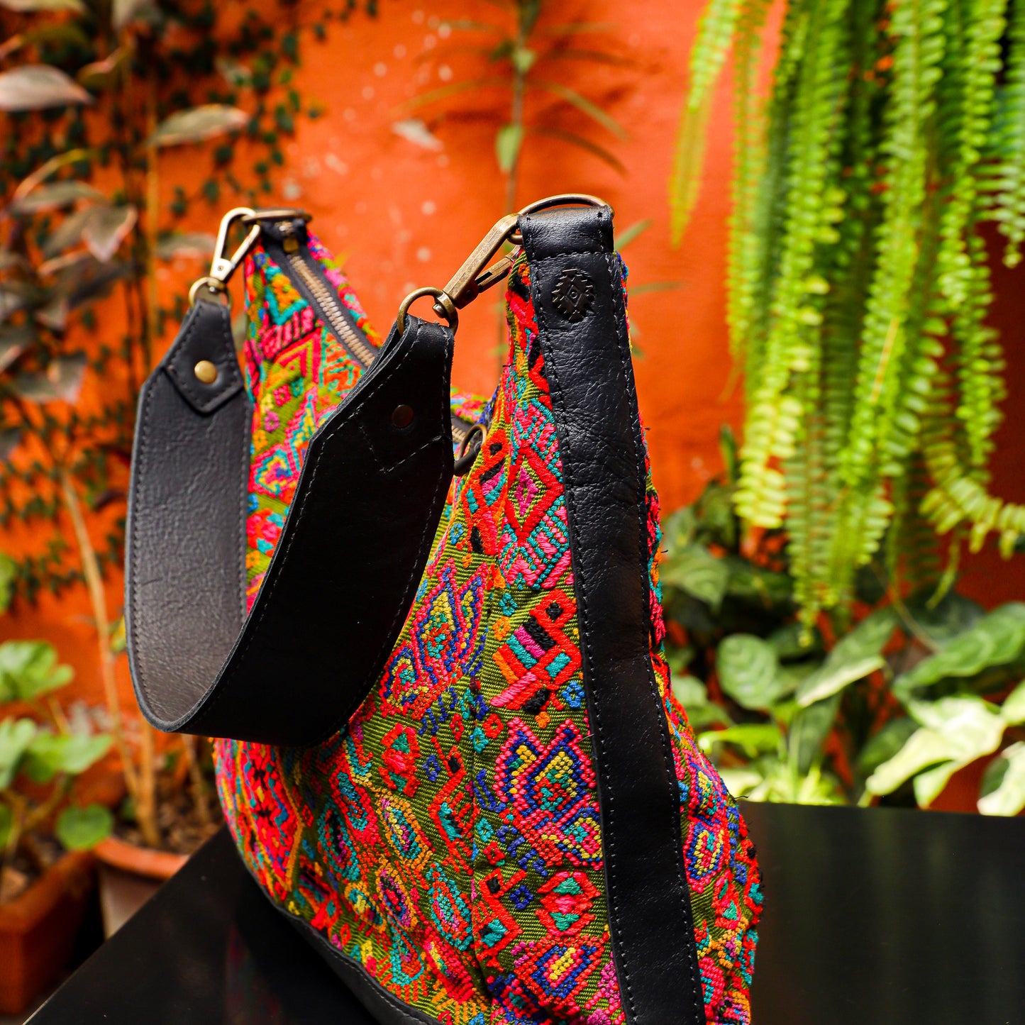 SMALL PENELOPE BAG - OOAK HUIPIL - BLACK - NO. 201472