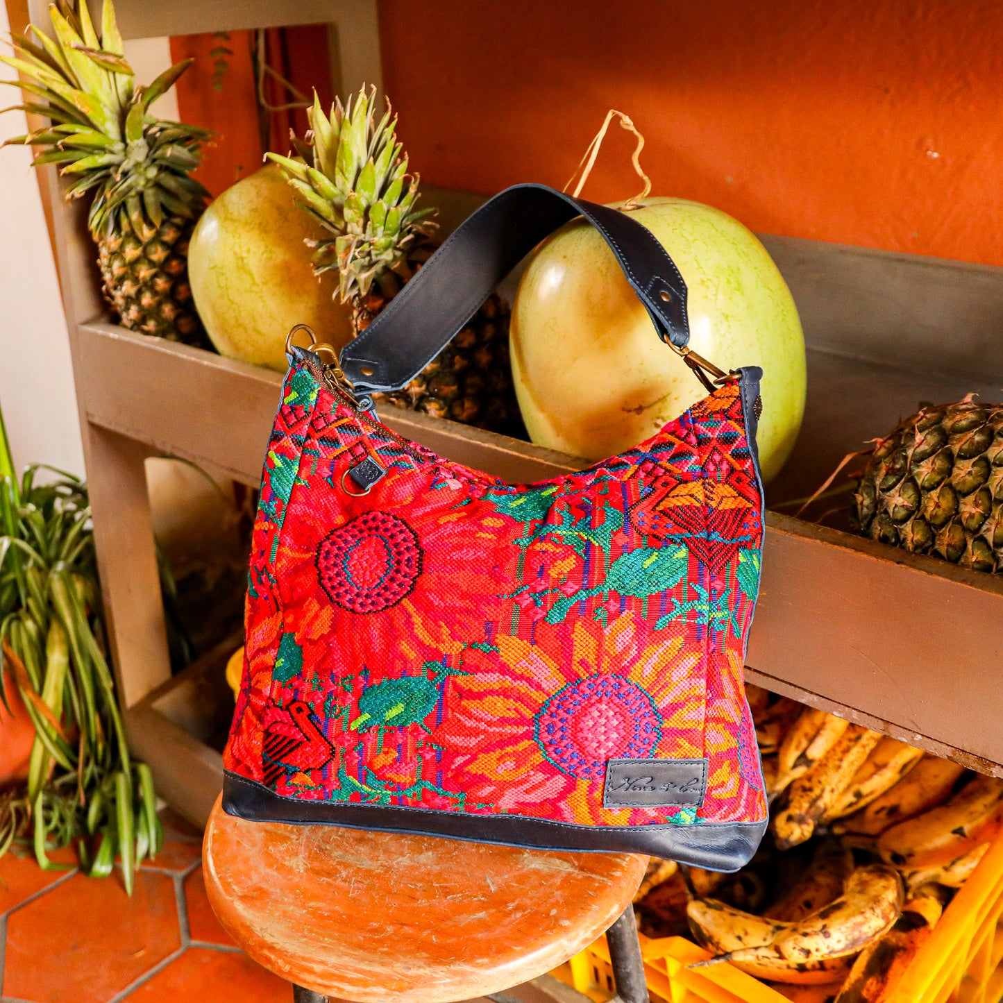 SMALL PENELOPE BAG - OOAK HUIPIL - NAVY - NO. 201512