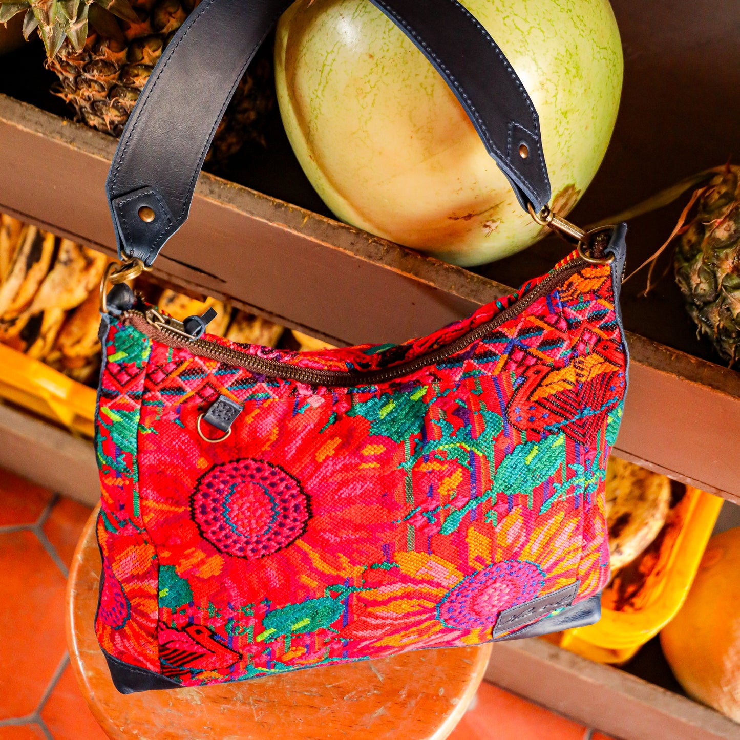 SMALL PENELOPE BAG - OOAK HUIPIL - NAVY - NO. 201512
