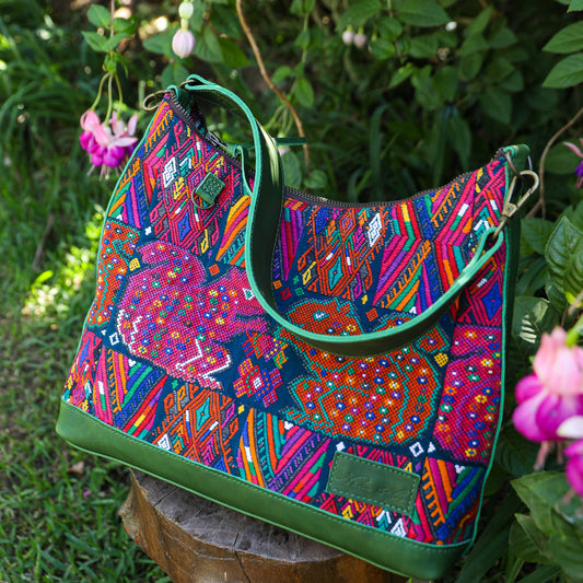SMALL PENELOPE BAG - OOAK HUIPIL - EMERALD - NO. 200763