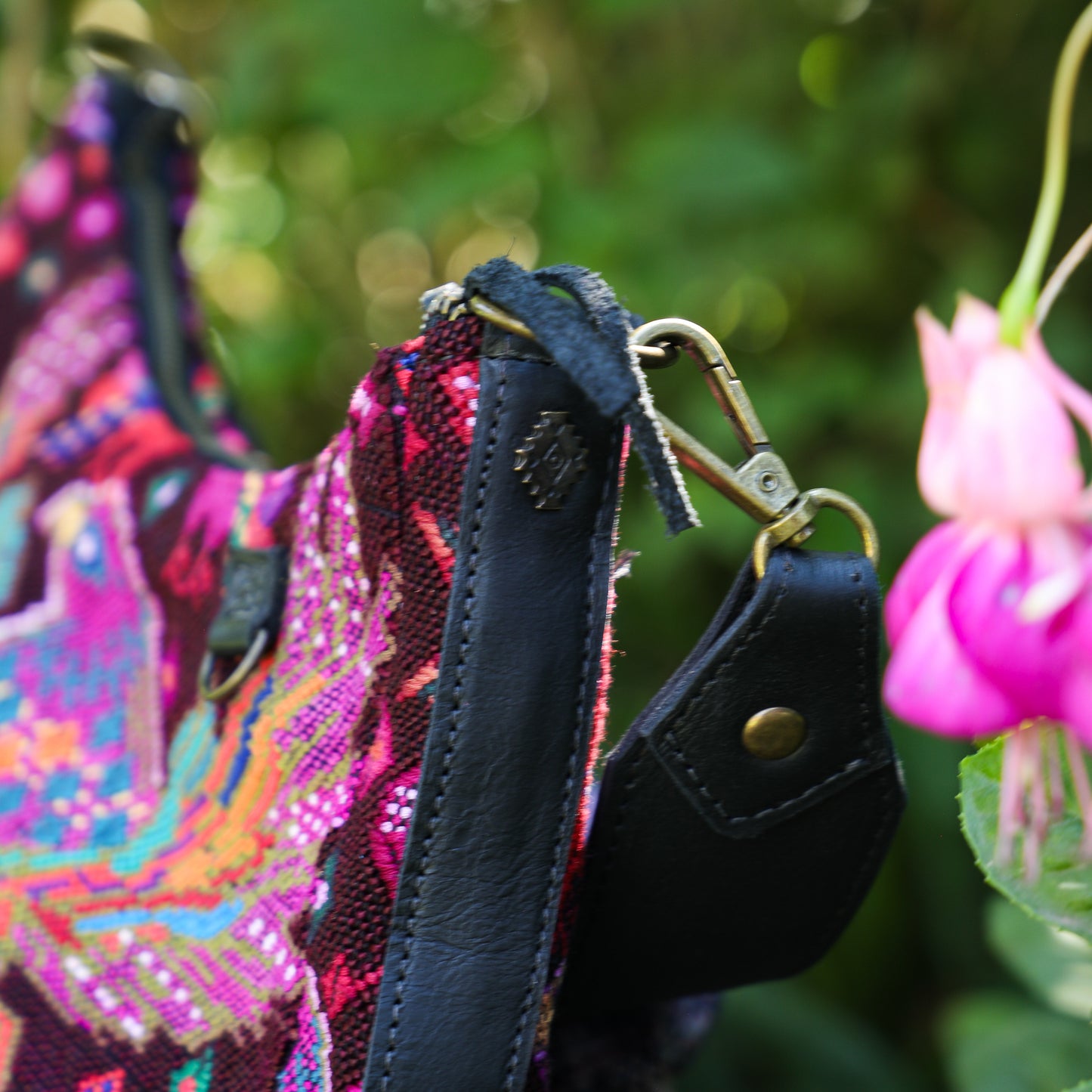 SMALL PENELOPE BAG - OOAK HUIPIL - BLACK - NO. 200767