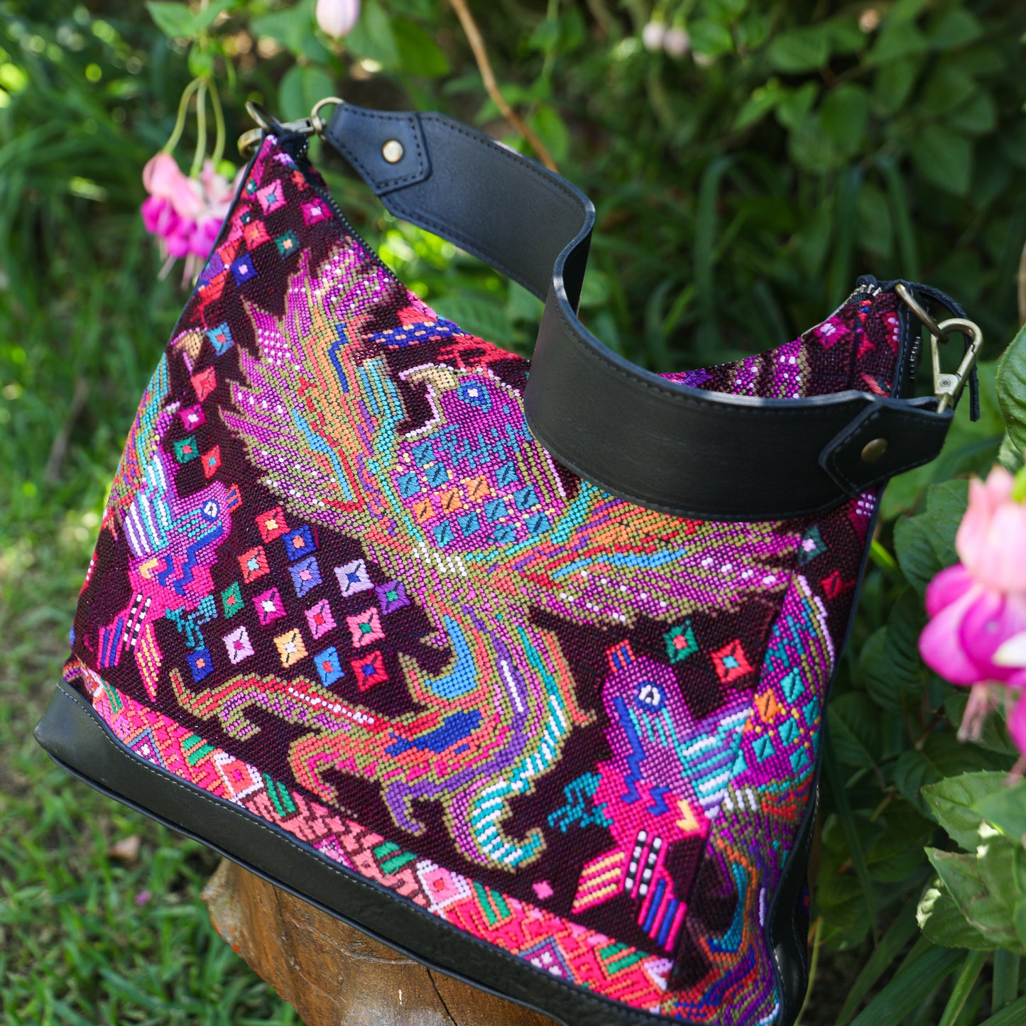 SMALL PENELOPE BAG - OOAK HUIPIL - BLACK - NO. 200767