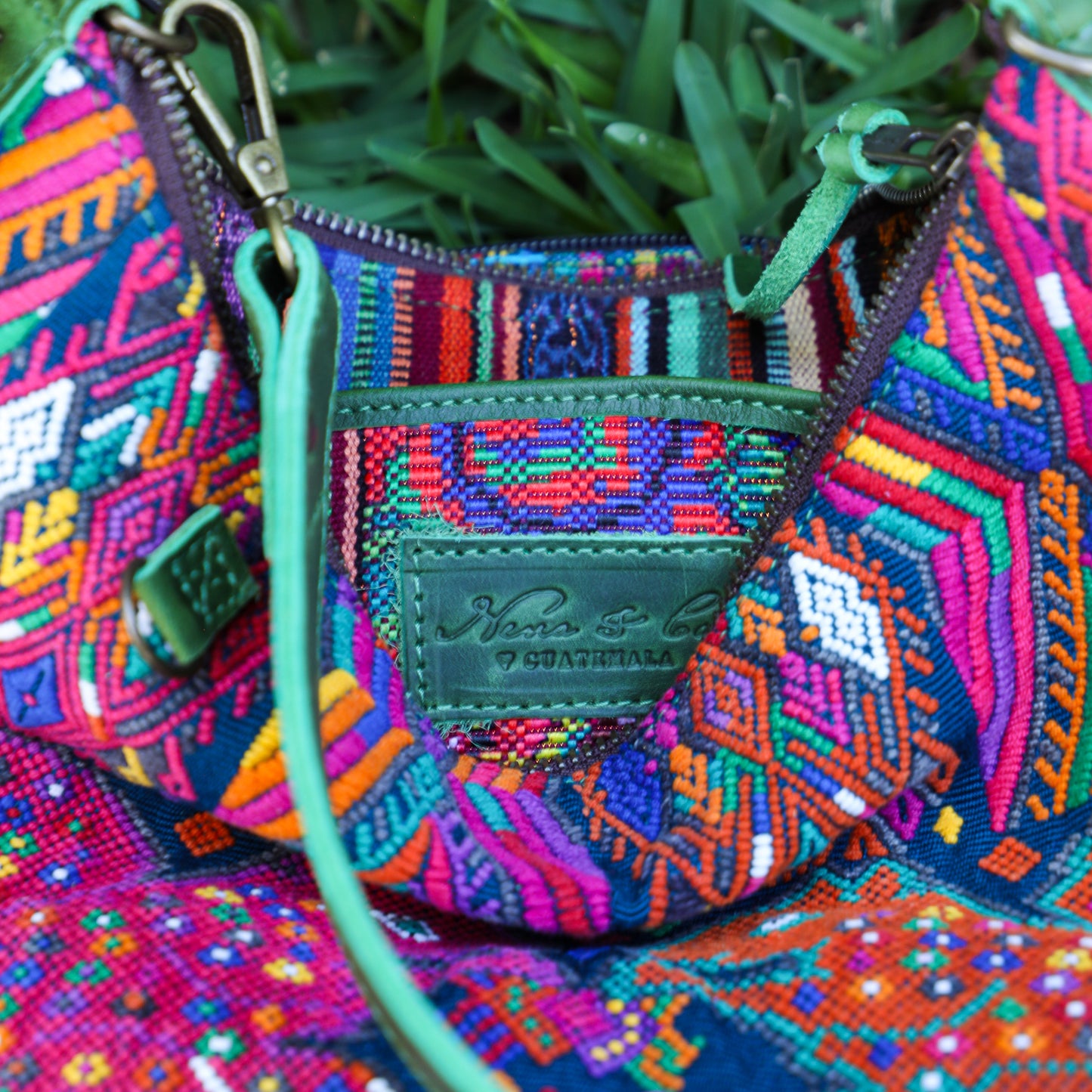 SMALL PENELOPE BAG - OOAK HUIPIL - EMERALD - NO. 200763