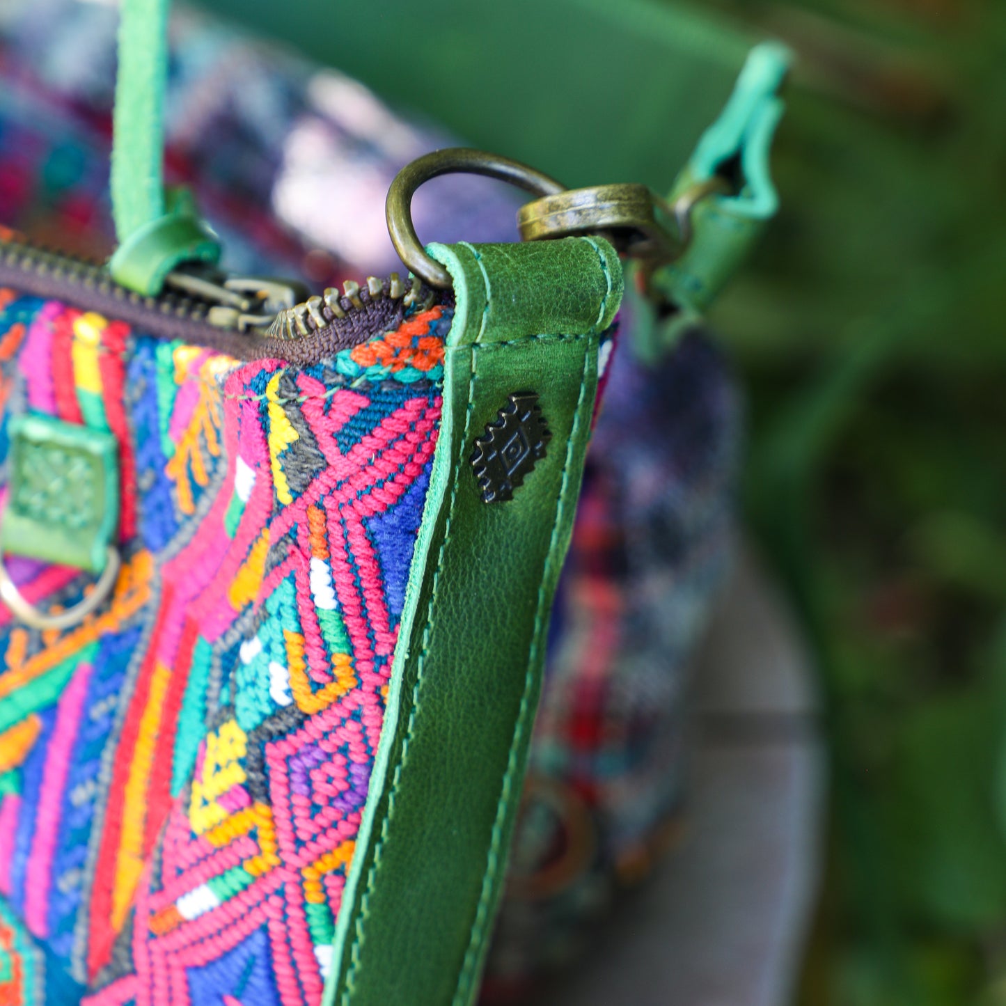 SMALL PENELOPE BAG - OOAK HUIPIL - EMERALD - NO. 200763