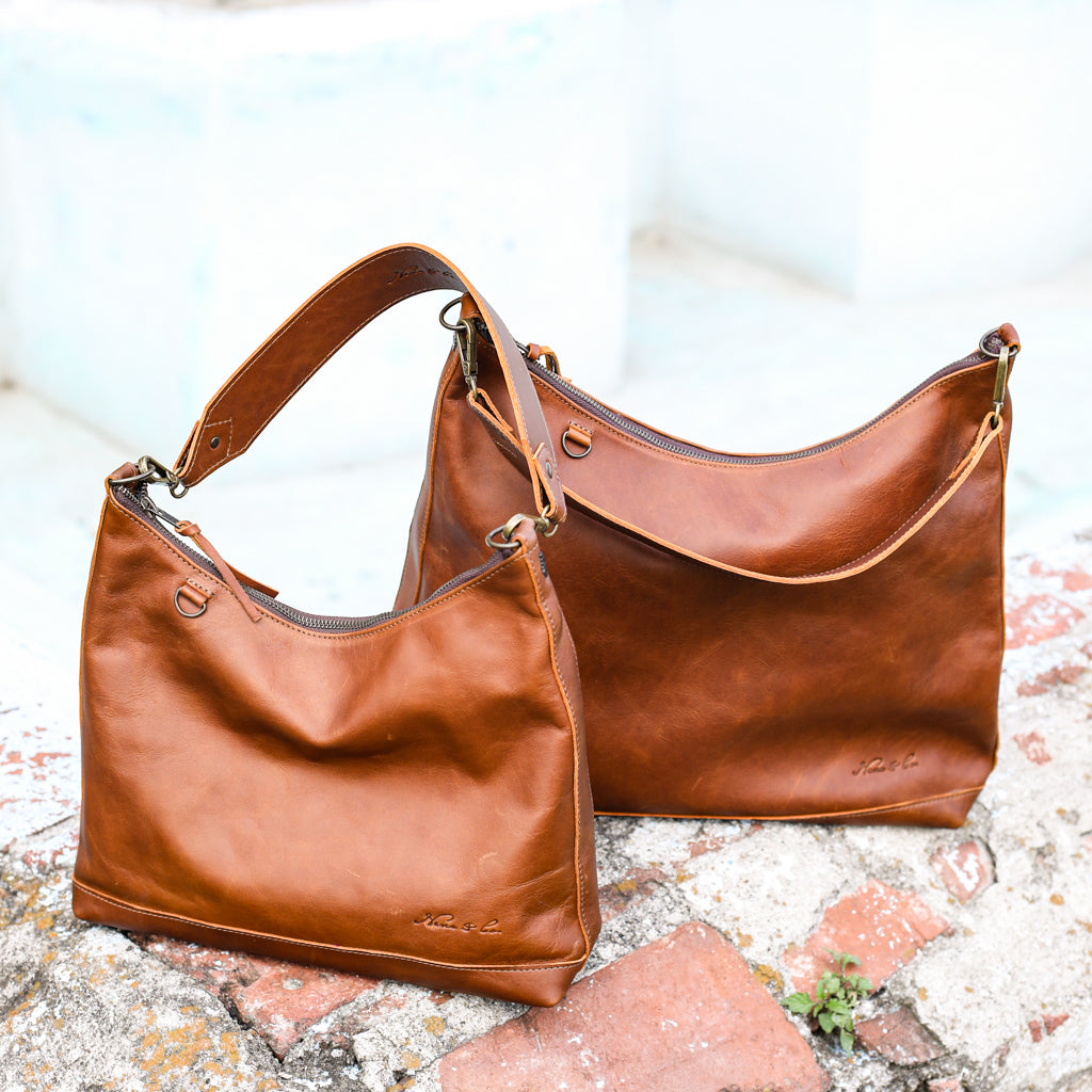 SMALL PENELOPE BAG - FULL LEATHER - CAFE