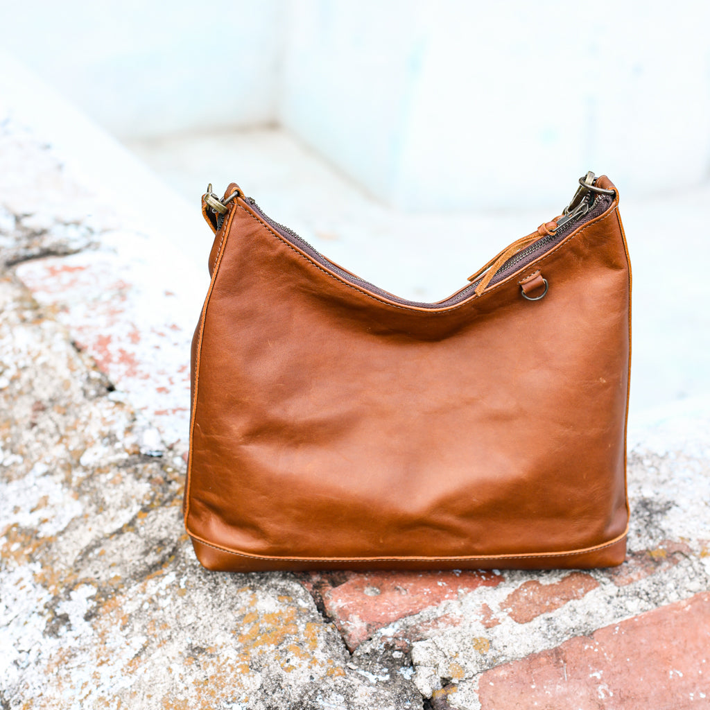 SMALL PENELOPE BAG - FULL LEATHER - CAFE