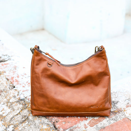 SMALL PENELOPE BAG - FULL LEATHER - CAFE