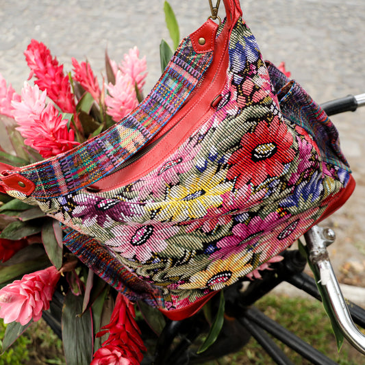 ♡ BEATRIZ CDB + DIAMANTE STRAP ♡ - OOAK HUIPIL - CHILI PEPPER - NO. 19426