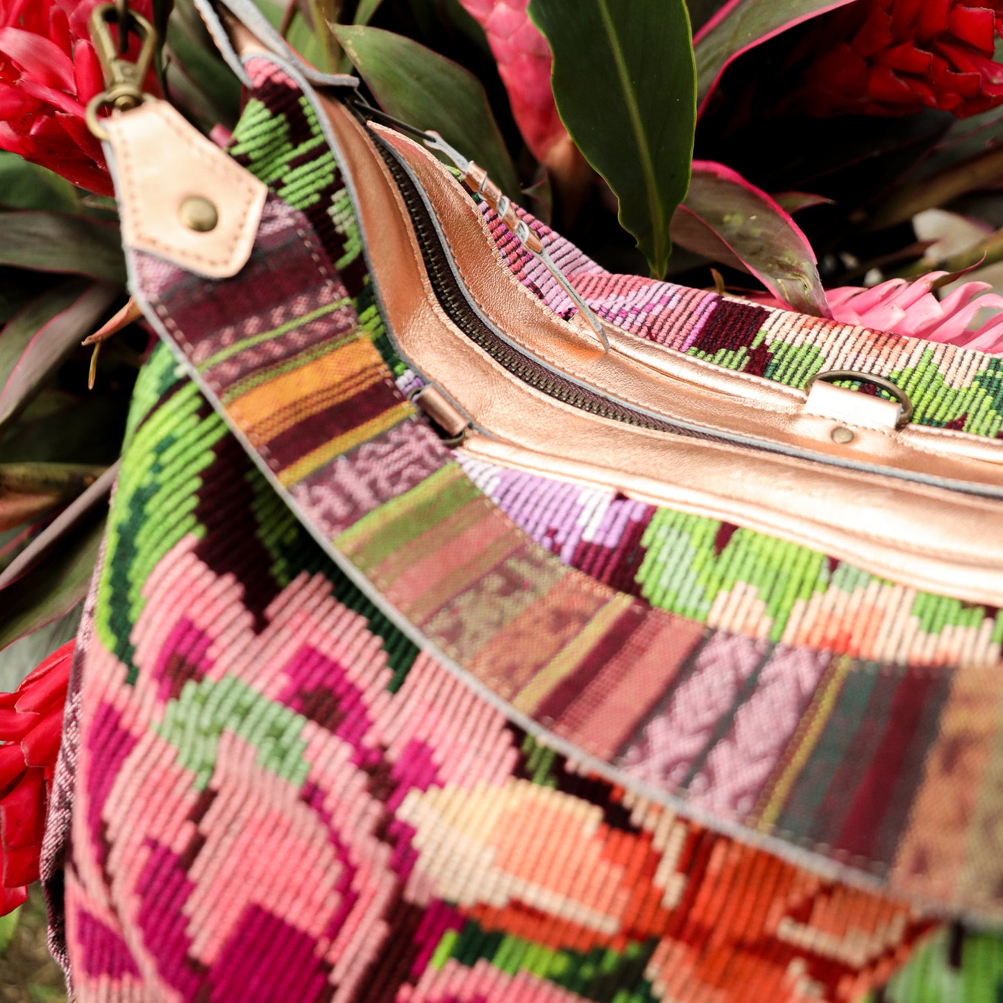 ♡ BEATRIZ CDB + DIAMANTE STRAP ♡ - OOAK HUIPIL - ROSE GOLD METALLIC - NO. 19432