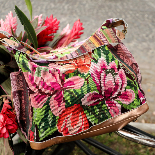 ♡ BEATRIZ CDB + DIAMANTE STRAP ♡ - OOAK HUIPIL - ROSE GOLD METALLIC - NO. 19432