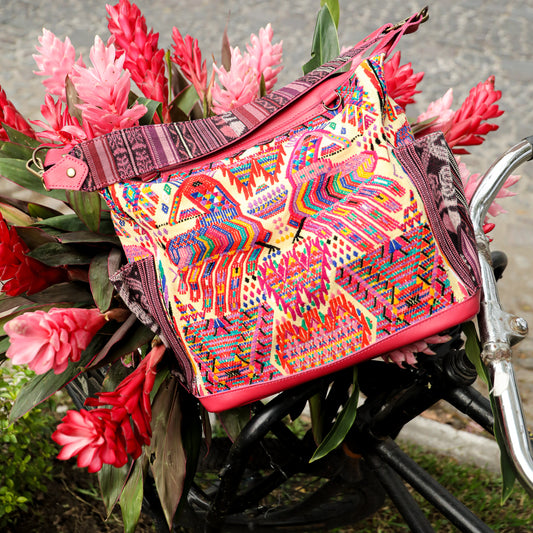 ♡ BEATRIZ MCDB + DIAMANTE STRAP ♡ - OOAK HUIPIL - RASPBERRY - 19435