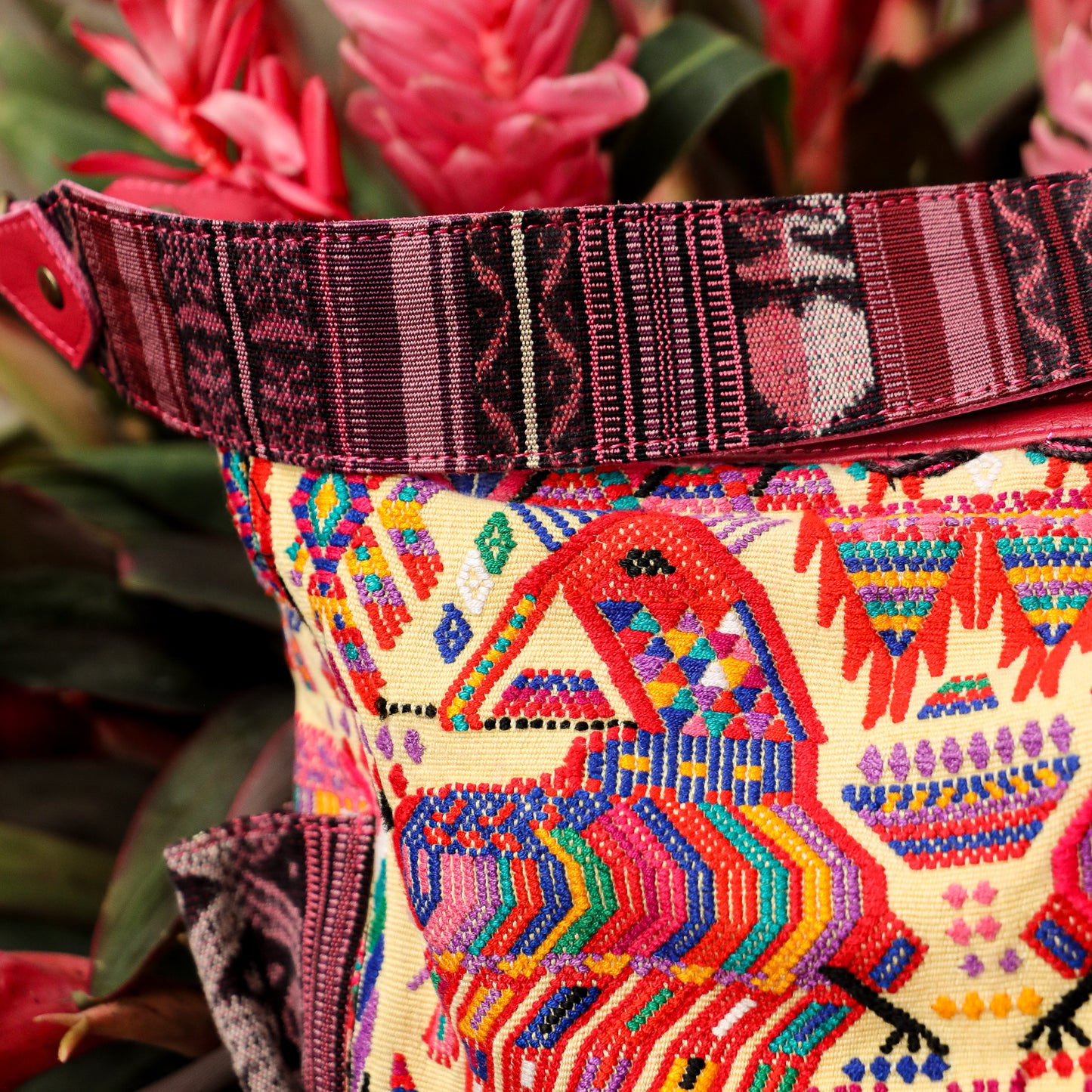 ♡ BEATRIZ MCDB + DIAMANTE STRAP ♡ - OOAK HUIPIL - RASPBERRY - 19435