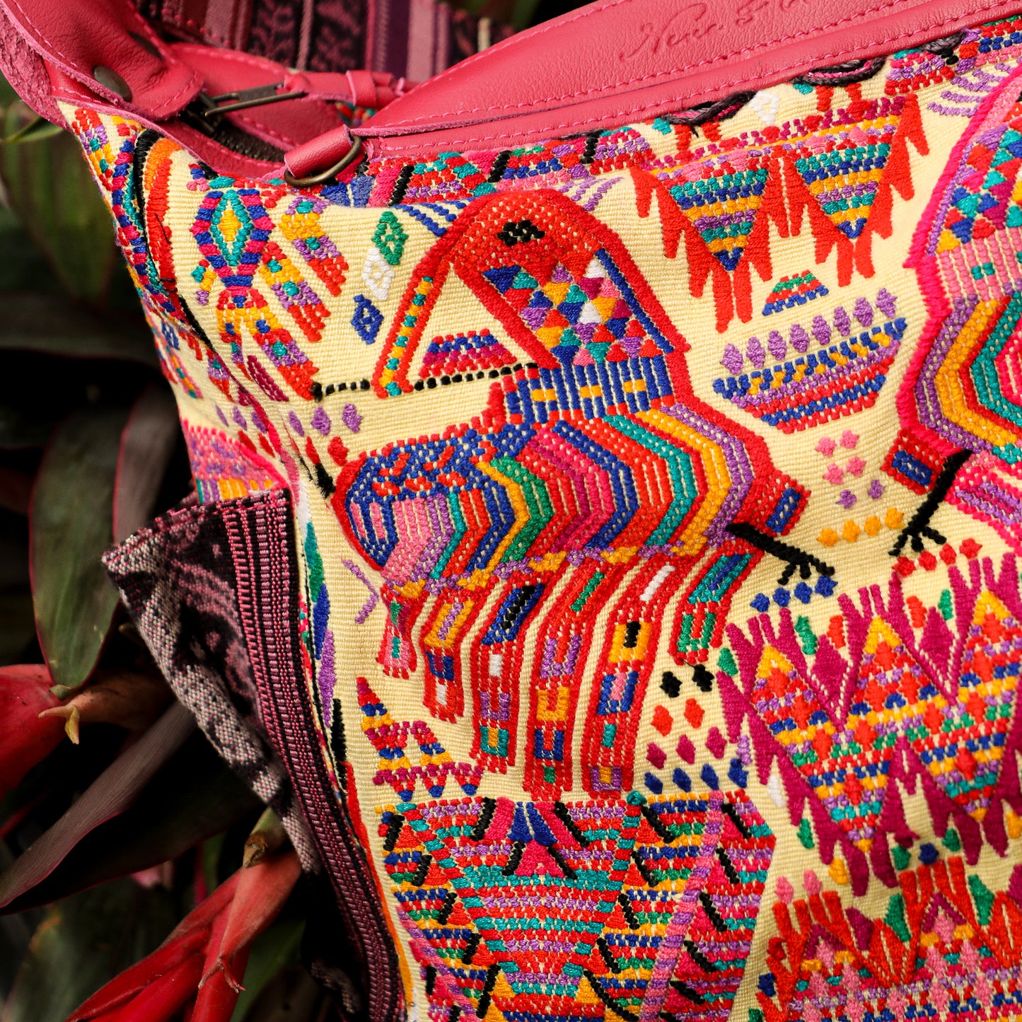 ♡ BEATRIZ MCDB + DIAMANTE STRAP ♡ - OOAK HUIPIL - RASPBERRY - 19435