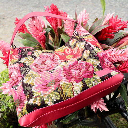 ♡ PENELOPE BAG ♡ - OOAK HUIPIL - RASPBERRY - NO. 19454