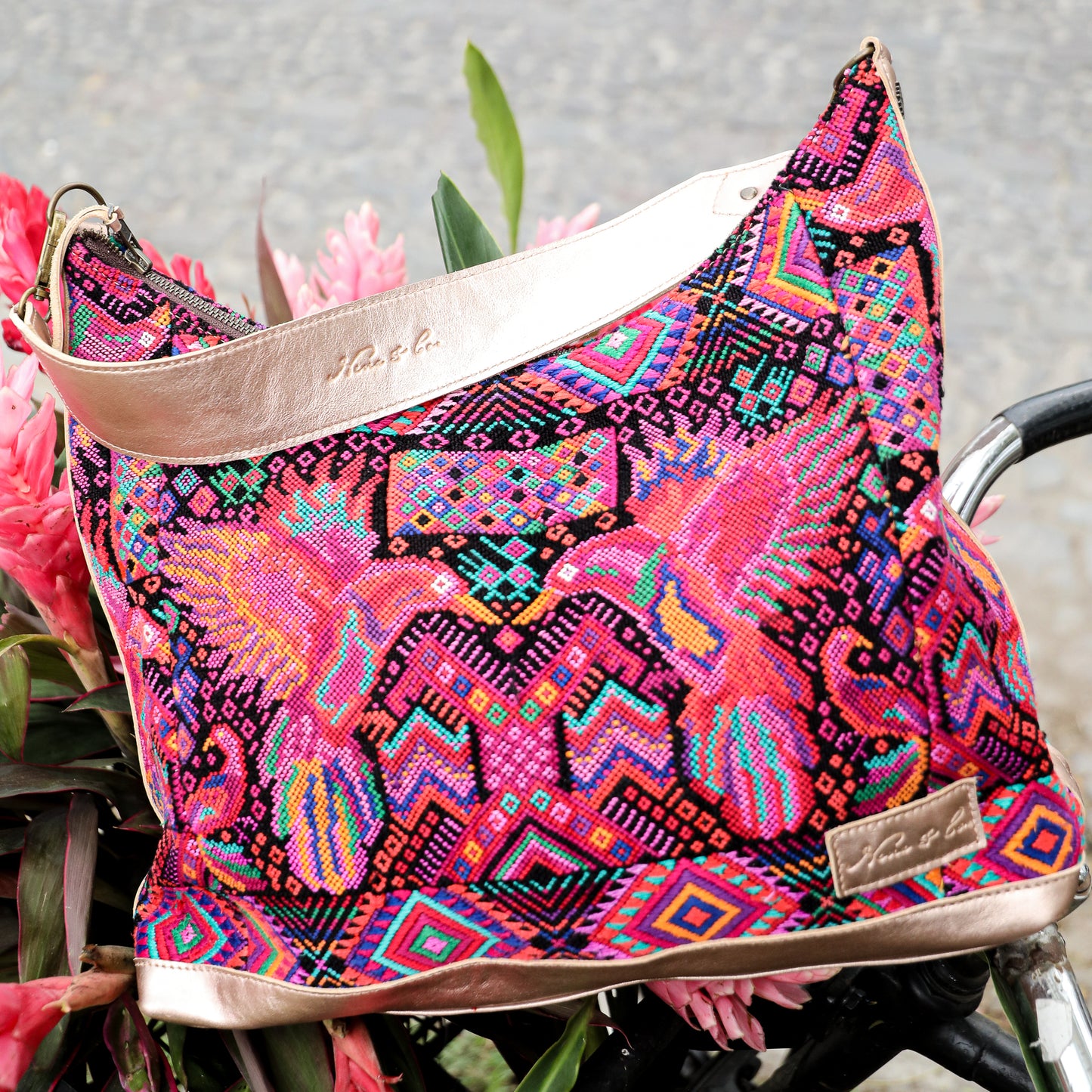 ♡ PENELOPE BAG ♡ - OOAK HUIPIL - CHAMPAGNE METALLIC - NO. 19460