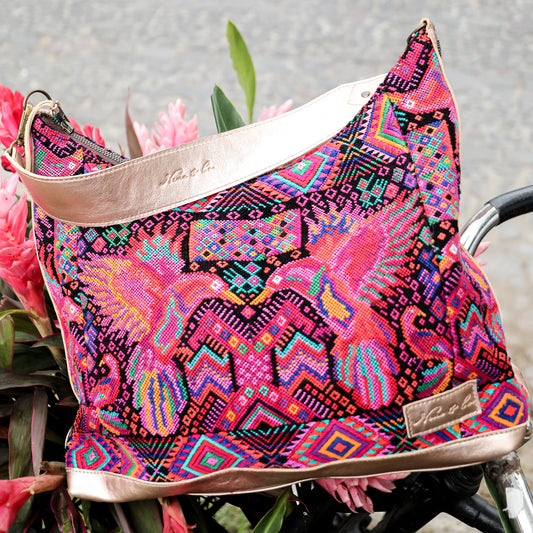 ♡ PENELOPE BAG ♡ - OOAK HUIPIL - CHAMPAGNE METALLIC - NO. 19460