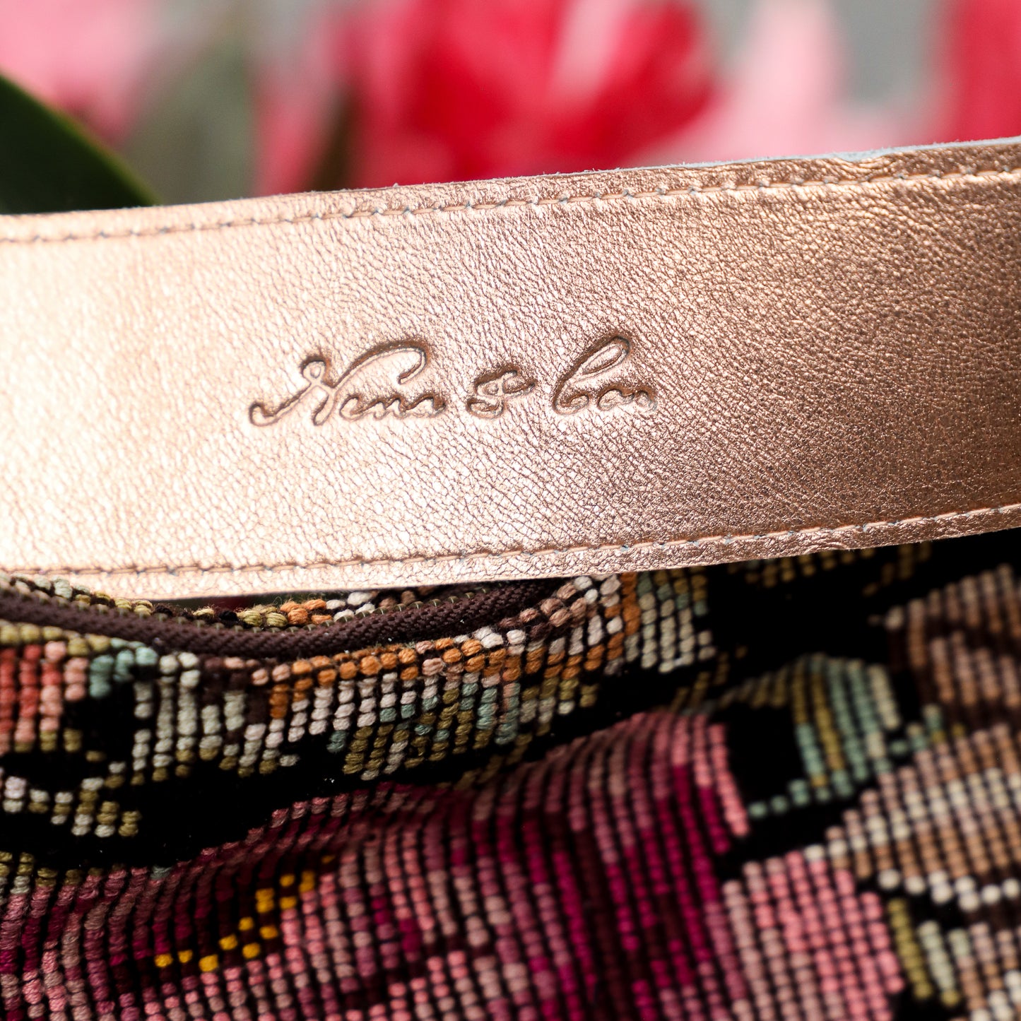 ♡ PENELOPE BAG ♡ - OOAK HUIPIL - ROSE GOLD METALLIC - NO. 19458