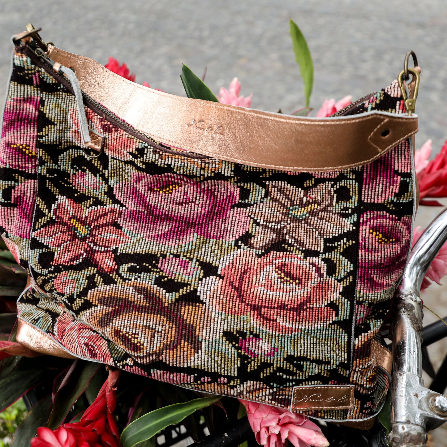 ♡ PENELOPE BAG ♡ - OOAK HUIPIL - ROSE GOLD METALLIC - NO. 19458