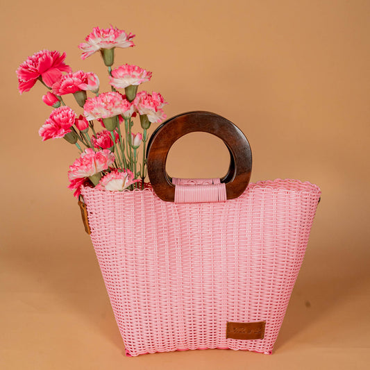 **CLOSEOUT** WOVEN UPCYCLED TOTE WITH HANDLE - NO. 16085