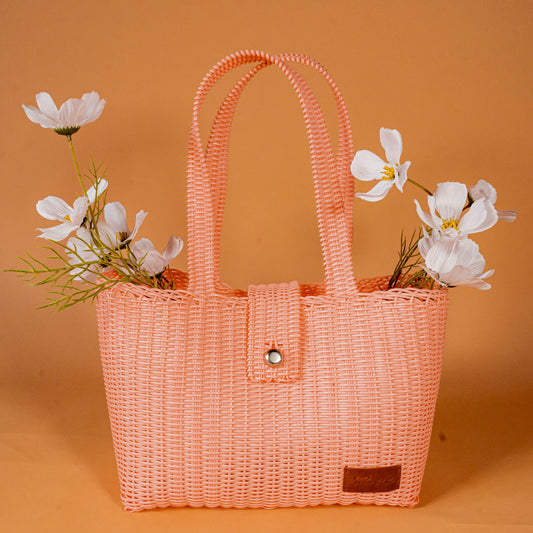 **CLOSEOUT** WOVEN UPCYCLED TOTE - MEDIUM - NO. 16093