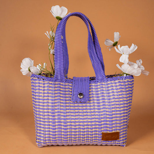 **CLOSEOUT** WOVEN UPCYCLED TOTE - MEDIUM - NO. 16098