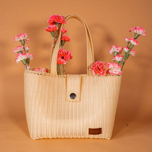 **CLOSEOUT** WOVEN UPCYCLED TOTE - LARGE - NO. 16120