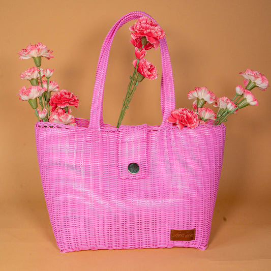 **CLOSEOUT** WOVEN UPCYCLED TOTE - LARGE - NO. 16103