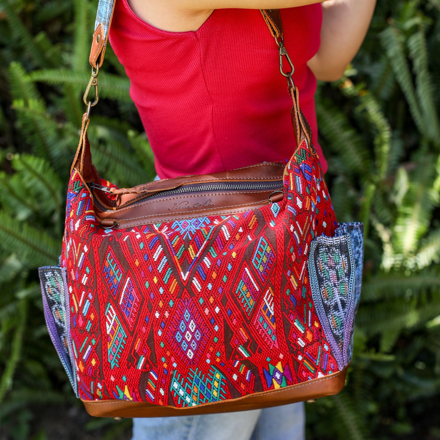 BEATRIZ MCDB + DIAMANTE STRAP - OOAK HUIPIL - CORTE LINING - CAFE - NO. 200367