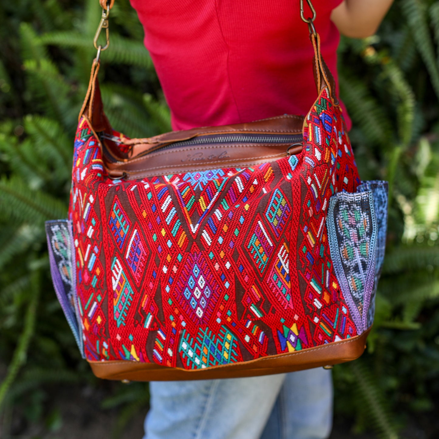 BEATRIZ MCDB + DIAMANTE STRAP - OOAK HUIPIL - CORTE LINING - CAFE - NO. 200367