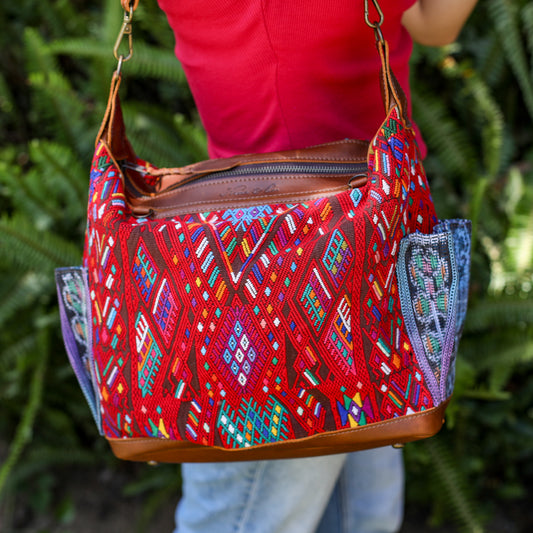 BEATRIZ MCDB + DIAMANTE STRAP - OOAK HUIPIL - CORTE LINING - CAFE - NO. 200367