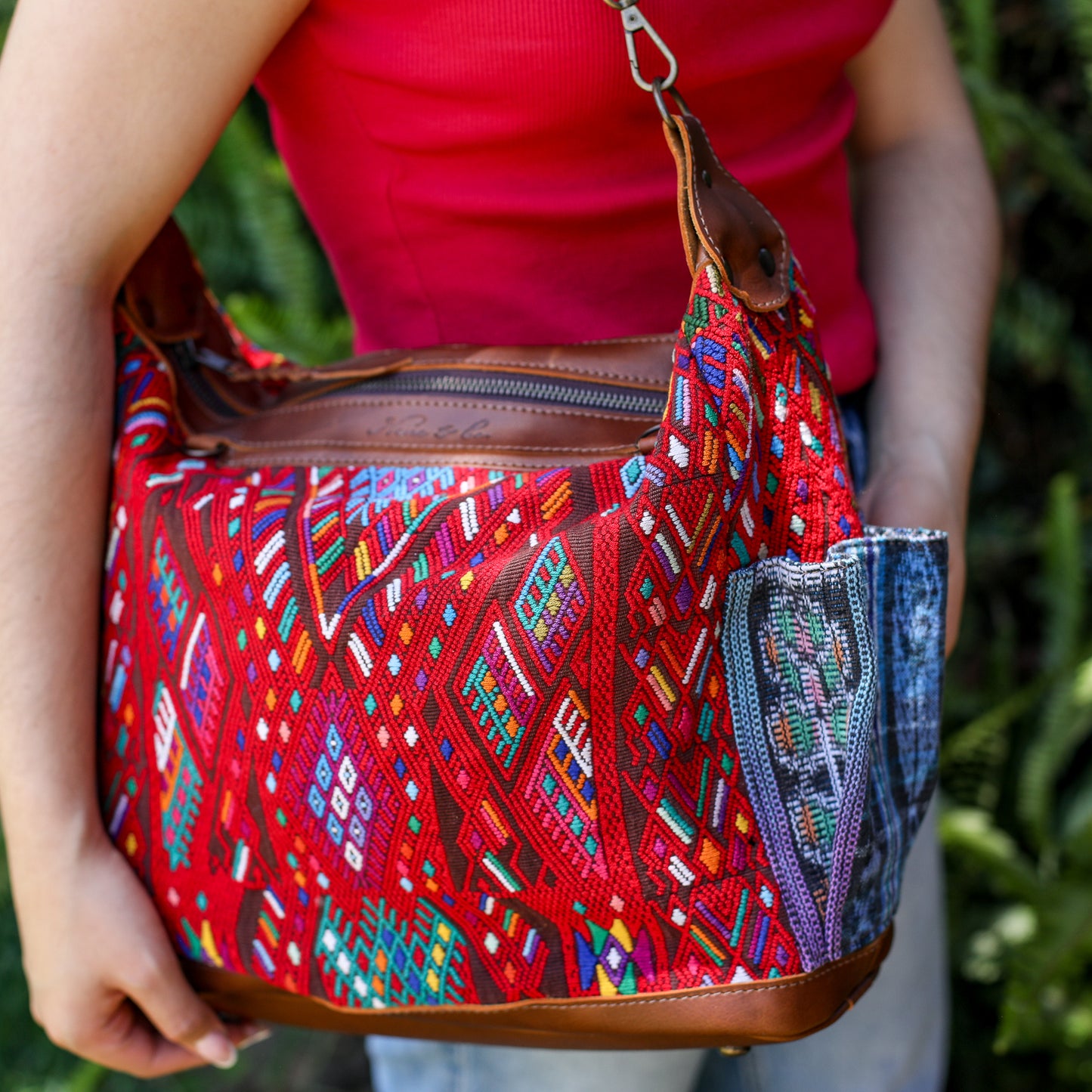 BEATRIZ MCDB + DIAMANTE STRAP - OOAK HUIPIL - CORTE LINING - CAFE - NO. 200367