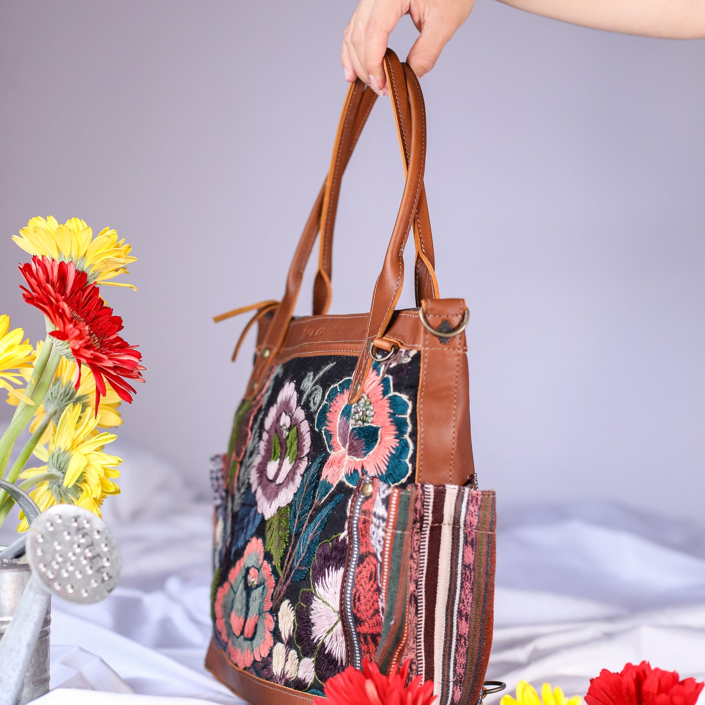 MTPB - H&S EMBROIDERED FLORAL - CAFE - NO. 200559