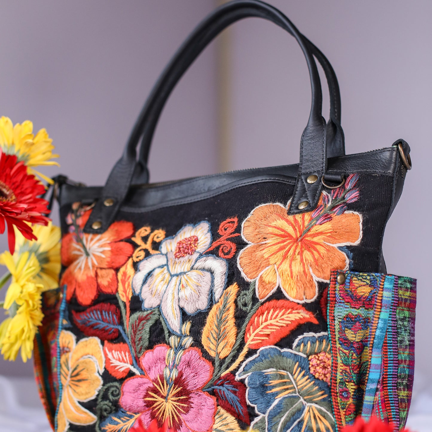 MTPB - H&S EMBROIDERED FLORAL - BLACK - NO. 200560