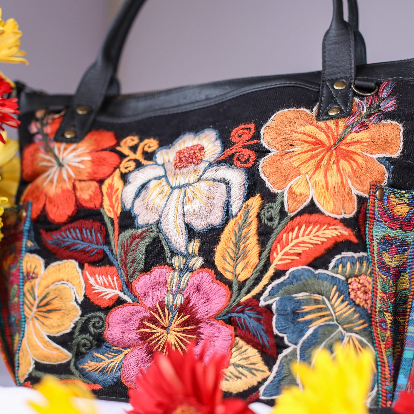 MTPB - H&S EMBROIDERED FLORAL - BLACK - NO. 200560