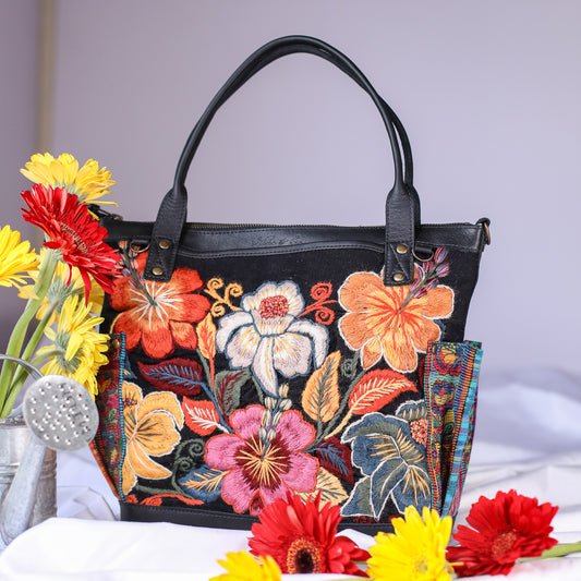 MTPB - H&S EMBROIDERED FLORAL - BLACK - NO. 200560
