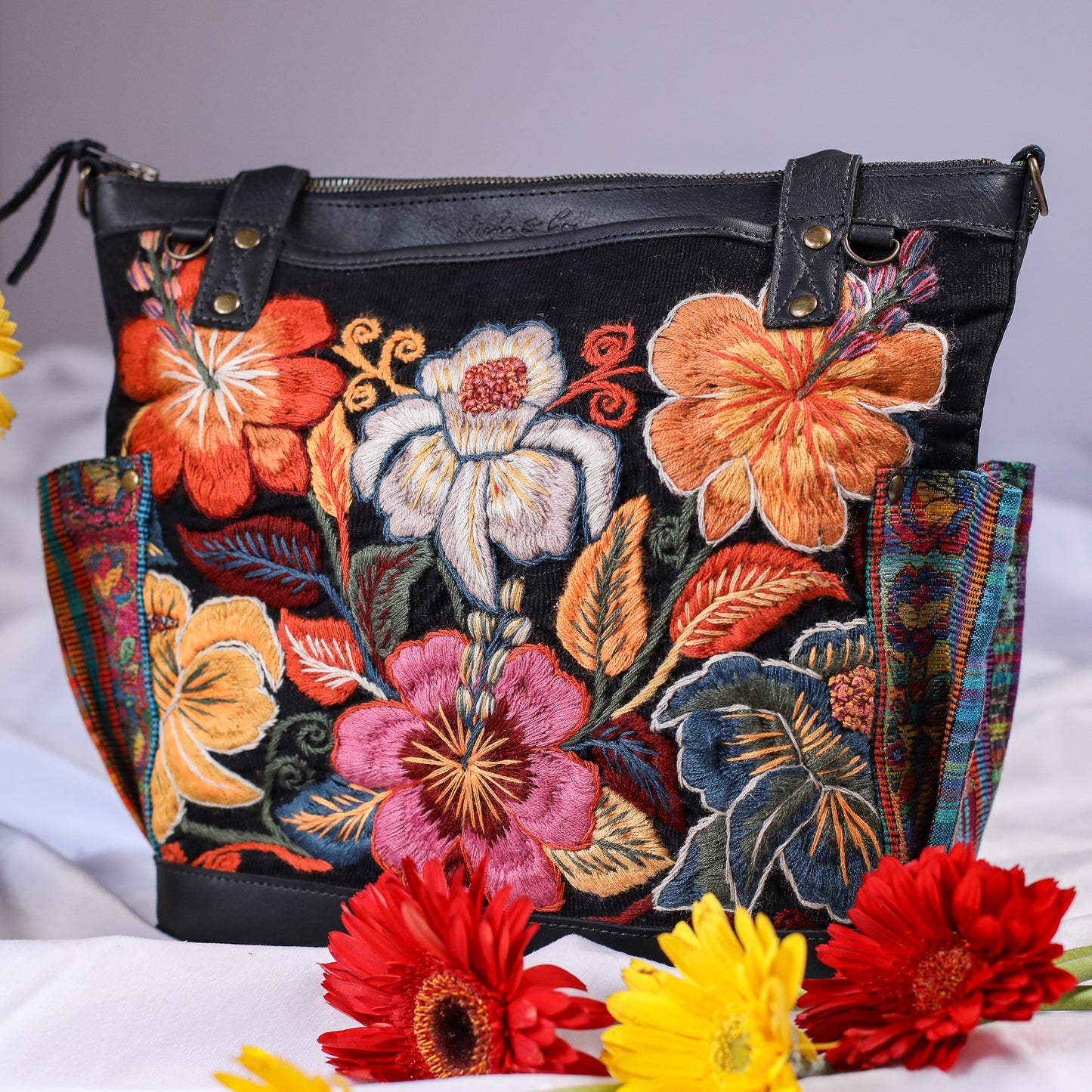 MTPB - H&S EMBROIDERED FLORAL - BLACK - NO. 200560