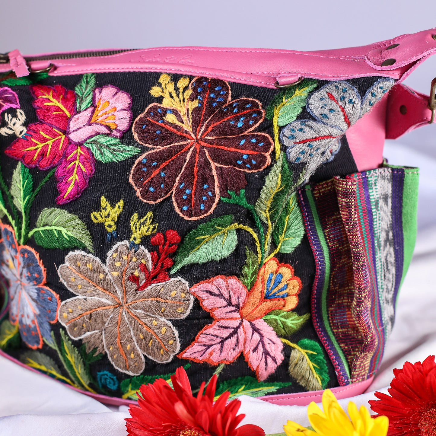 BEATRIZ MCDB + DIAMANTE STRAP - H&S EMBROIDERED FLORAL - JAZZY - NO. 200557