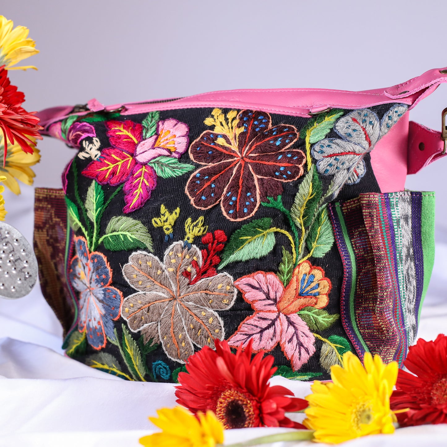 BEATRIZ MCDB + DIAMANTE STRAP - H&S EMBROIDERED FLORAL - JAZZY - NO. 200557
