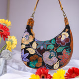 BOHO SADDLE BAG - H&S EMBROIDERED FLORAL - HONEY - NO. 200562