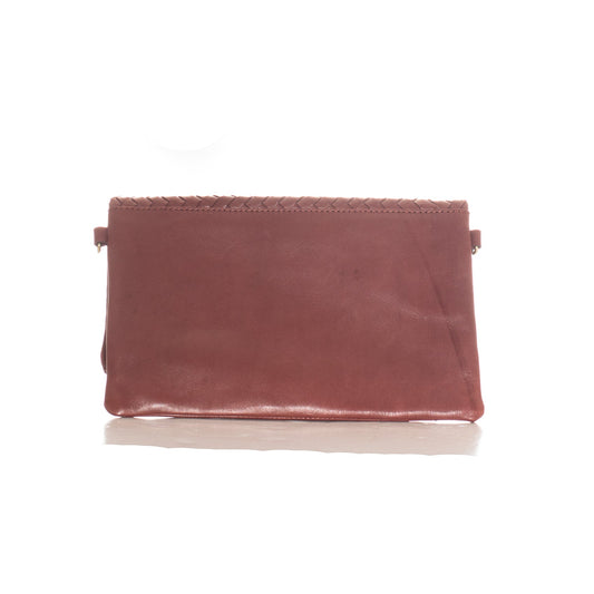 ARCHIVE SALE - FOLDOVER CLUTCH - MOROCCO WOVEN - CABERNET - ITEM NO. 24044