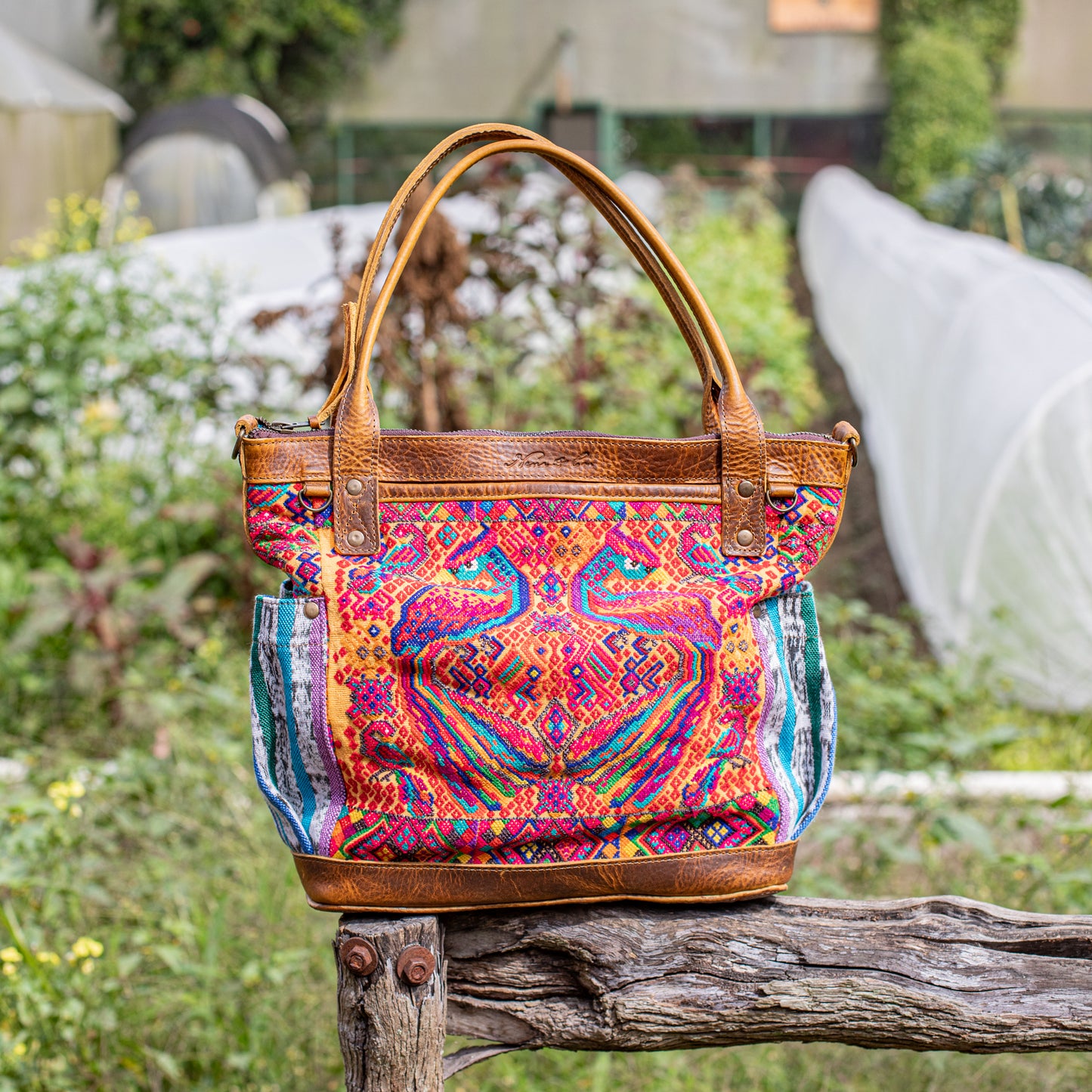 THE MEDIUM PERFECT BAG - OOAK HUIPIL - TAWNY - NO. 17569