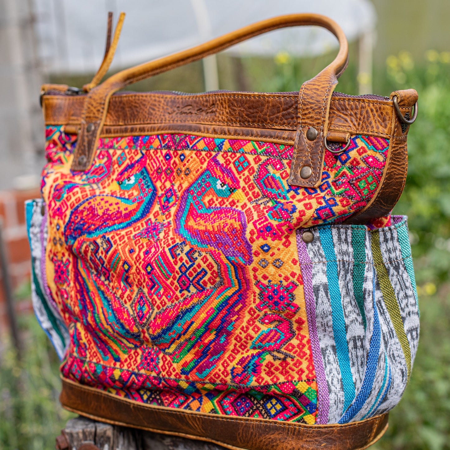 THE MEDIUM PERFECT BAG - OOAK HUIPIL - TAWNY - NO. 17569